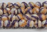 CRF410 15.5 inches 4mm round dyed rain flower stone beads wholesale