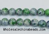 CRF44 15.5 inches 8mm round dyed rain flower stone beads wholesale