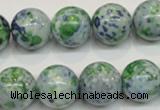 CRF48 15.5 inches 16mm round dyed rain flower stone beads wholesale