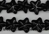 CRG21 15.5 inches 16*16mm star black agate gemstone beads wholesale