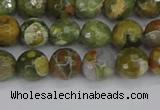 CRH527 15.5 inches 6mm faceted round rhyolite beads wholesale