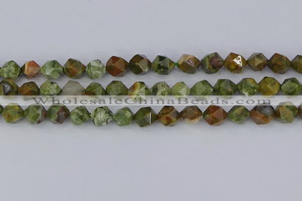 CRH544 15.5 inches 12mm faceted nuggets rhyolite beads wholesale