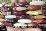 CRI140 15.5 inches 10*30mm faceted rice mookaite gemstone beads