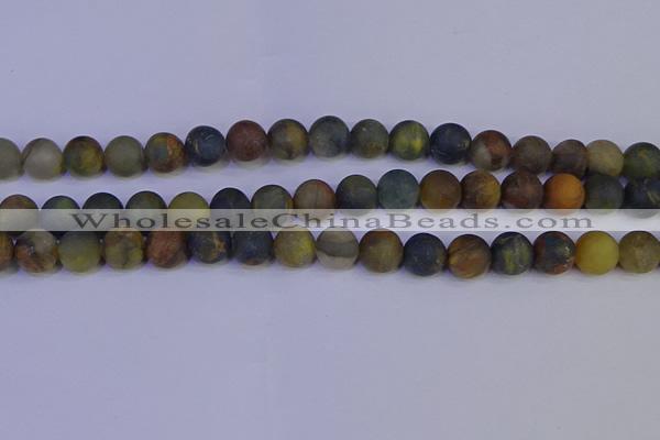 CRO913 15.5 inches 10mm round matte golden pietersite beads