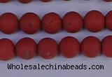 CRO942 15.5 inches 8mm round matte red jasper beads wholesale