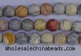 CRO991 15.5 inches 6mm round matte sky eye stone beads wholesale