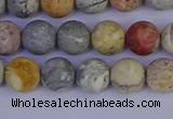 CRO992 15.5 inches 8mm round matte sky eye stone beads wholesale