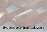 CRQ103 15.5 inches 30*40mm twisted teardrop natural rose quartz beads