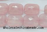 CRQ109 15.5 inches 20*20mm faceted square natural rose quartz beads