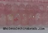 CRQ117 15.5 inches 6*10mm faceted rondelle rose quartz beads