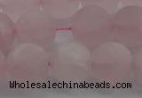 CRQ184 15.5 inches 12mm round matte rose quartz beads wholesale