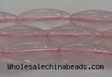 CRQ190 15.5 inches 8*20mm rice natural rose quartz beads