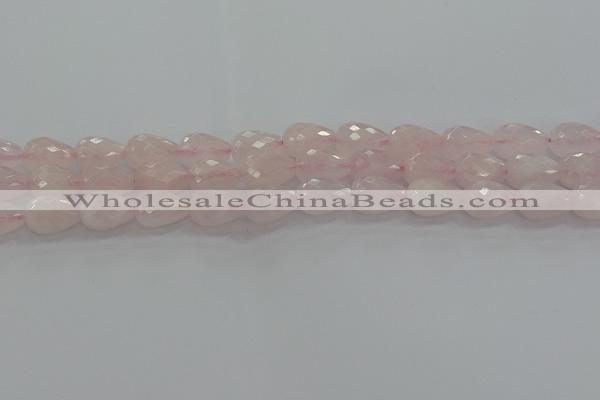 CRQ196 15.5 inches 10*14mm faceted teardrop natural rose quartz beads