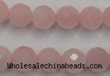 CRQ267 15.5 inches 12mm faceted round rose quartz beads