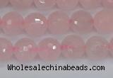 CRQ290 15.5 inches 8mm faceted round rose quartz gemstone beads