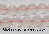 CRQ32 15.5 inches faceted round 12mm natural rose quartz beads