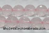 CRQ33 15.5 inches 14mm faceted round natural rose quartz beads