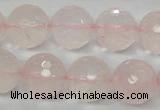 CRQ37 15.5 inches 16mm faceted round natural rose quartz beads