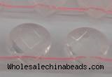 CRQ380 15.5 inches 13*13mm faceted briolette rose quartz beads