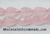 CRQ43 15.5 inches 10*14mm faceted teardrop natural rose quartz beads