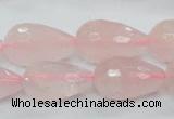CRQ46 15.5 inches 14*20mm faceted teardrop natural rose quartz beads