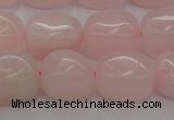CRQ696 15.5 inches 10*14mm nuggets rose quartz beads wholesale