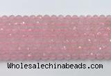 CRQ786 15.5 inches 6mm faceted round rose quartz beads wholesale