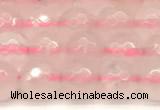 CRQ875 15 inches 6mm faceted round rose quartz beads