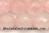 CRQ877 15 inches 10mm faceted round rose quartz beads