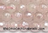 CRQ910 15 inches 6mm faceted round AB-color rose quartz beads