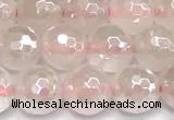 CRQ911 15 inches 8mm faceted round AB-color rose quartz beads
