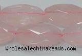 CRQ93 15.5 inches 22*30mm faceted oval natural rose quartz beads