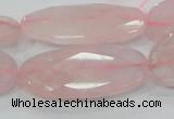 CRQ94 15.5 inches 20*40mm faceted oval natural rose quartz beads