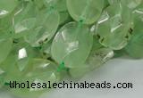 CRU119 15.5 inches 13*17mm faceted freeform green rutilated quartz beads