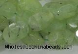 CRU123 15.5 inches 12*18mm faceted nugget green rutilated quartz beads
