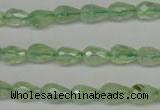 CRU170 15.5 inches 6*10mm faceted teardrop green rutilated quartz beads