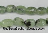 CRU178 8*10mm – 10*14mm faceted nuggets green rutilated quartz beads
