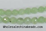 CRU201 15.5 inches 8mm faceted round green rutilated quartz beads