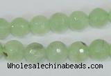 CRU204 15.5 inches 14mm faceted round green rutilated quartz beads