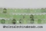 CRU205 15.5 inches 4*6mm faceted rondelle green rutilated quartz beads