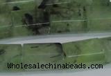 CRU221 15.5 inches 13*18mm faceted tube green rutilated quartz beads