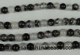 CRU301 15.5 inches 5mm round black rutilated quartz beads
