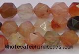 CRU767 15.5 inches 8mm faceted nuggets mixed rutilated quartz beads