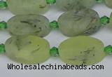 CRU781 15.5 inches 10*16mm oval green rutilated quartz beads