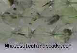 CRU792 15.5 inches 8mm faceted nuggets green rutilated quartz beads
