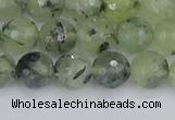 CRU802 15.5 inches 8mm faceted round prehnite gemstone beads