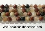 CRU915 15.5 inches 12mm faceted round mixed rutilated quartz beads