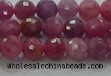 CRZ1122 15.5 inches 6mm faceted round natural ruby gemstone beads