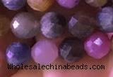 CRZ1131 15.5 inches 6mm faceted round ruby sapphire beads