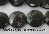 CRZ217 15.5 inches 20mm faceted coin ruby zoisite gemstone beads